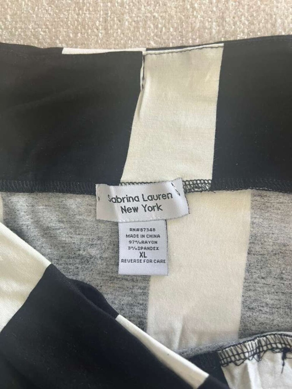 Sabrina Lauren New York XL Black White Chevron Maxi Skirt NWT - Picture 4 of 6